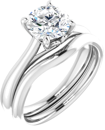 Sužadėtuvių Žiedas „Solitaire“ 14k white gold Round 7mm (6)