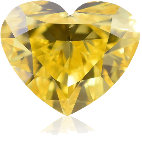0.35 carat Fancy Vivid Yellow-VS2 Natūralus Heart Deimantas (1)