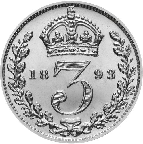 3 pence Veiled Victoria (1893-1901) Great Britain Silver Coin (type 3) (2)