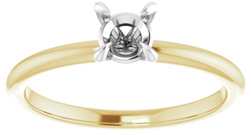 14K Yellow White 4.8 mm Round Engagement Ring Mounting (3)