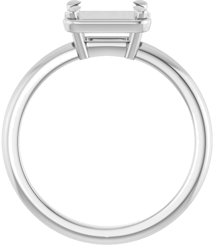 Sužadėtuvių Žiedas „Claw-Prong Solitaire Bezel-Style“ 14k white gold Emerald 7mm x 5mm (2)