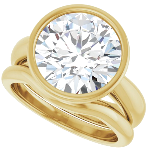 Sužadėtuvių Žiedas „Bezel-Set Solitaire“ 14k yellow gold Round 11mm (10)