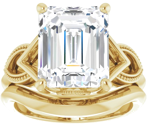 Sužadėtuvių Žiedas „Solitaire“ 14k yellow gold Emerald 11mm x 9mm (8)