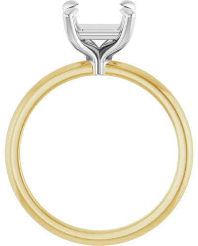 Sužadėtuvių Žiedas „Solitaire“ 14k yellow/white gold Square 6.5mm (2)