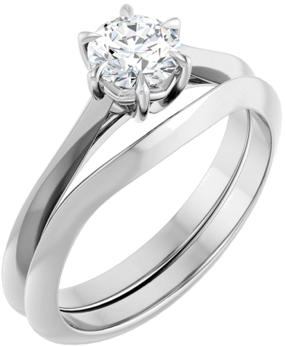 Sužadėtuvių Žiedas „Claw-Prong Solitaire“ 14k white gold Round 5.2mm (6)
