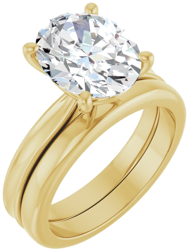 Sužadėtuvių Žiedas 14k yellow gold Oval 11mm x 9mm (6)