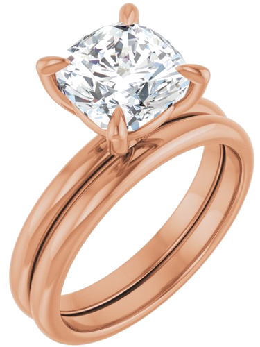 Sužadėtuvių Žiedas „Solitaire“ 14k rose gold Cushion 8mm (6)