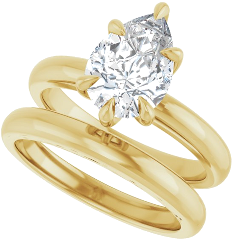 Sužadėtuvių Žiedas „Claw-Prong Solitaire“ 14k yellow gold Pear 10mm x 7mm (10)