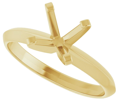 14K Yellow 7 mm Round Solitaire Engagement Ring Mounting (5)