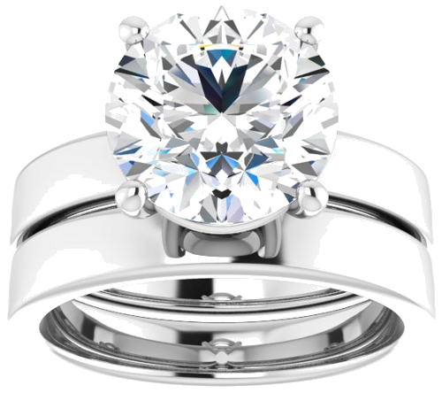 Sužadėtuvių Žiedas „Solitaire“ 14k white gold Round 10mm (8)