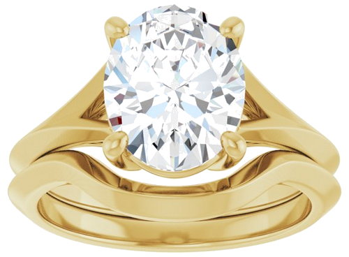 Sužadėtuvių Žiedas „Solitaire“ 585 Geltonojo Aukso Oval 10mm x 8mm (8)