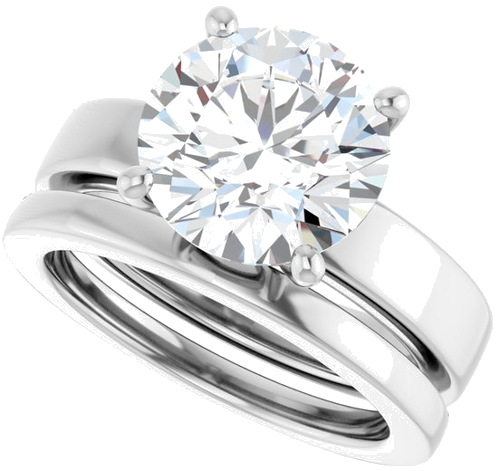 Sužadėtuvių Žiedas 14k white gold Round 10mm (10)