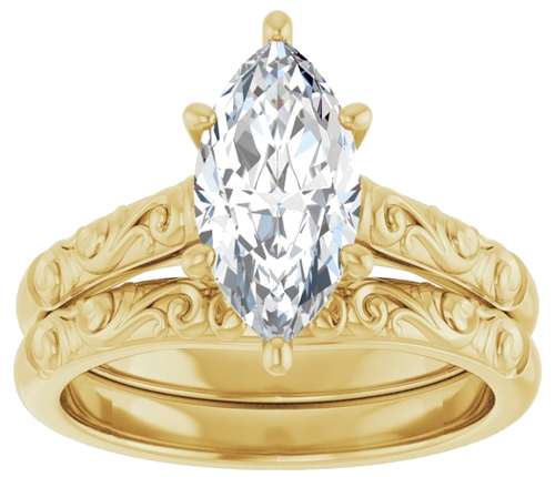 Sužadėtuvių Žiedas „Solitaire“ 585 Geltonojo Aukso Marquise 12mm x 6mm (8)