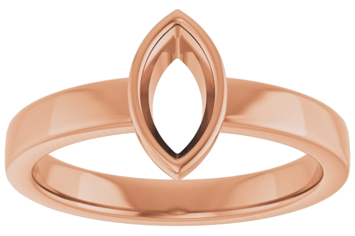 14K Rose 8x4 mm Marquise Solitaire Engagement Ring Mounting (3)