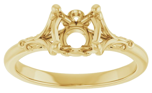Sužadėtuvių Žiedas „Solitaire“ 14k yellow gold Round 6.5mm (3)