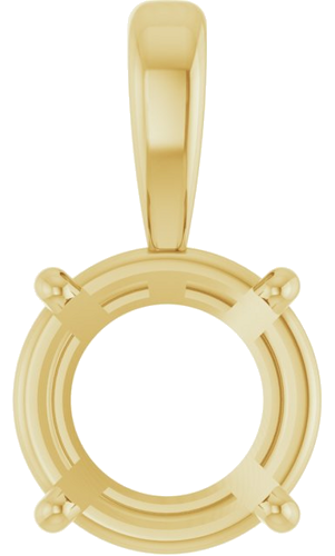 14K Yellow 8 mm Round 4-Prong Pendant Mounting (1)