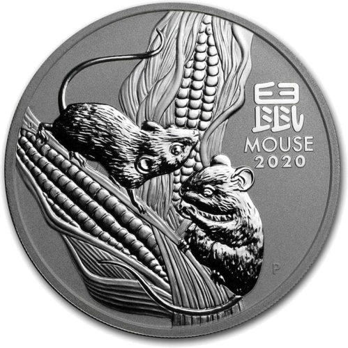 5 oz Pelės metai 2020 (Lunar III) Australija sidabrinė moneta (1)