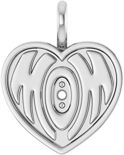 Sterling Silver 1.7 mm Round Engravable  Accented Mom Pendant Mounting (1)
