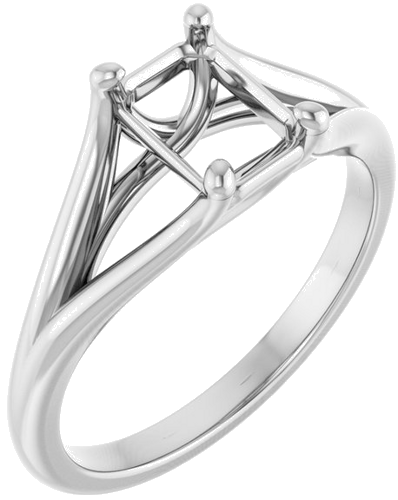 Sužadėtuvių Žiedas „Solitaire“ 14k white gold Emerald 7mm x 5mm (1)
