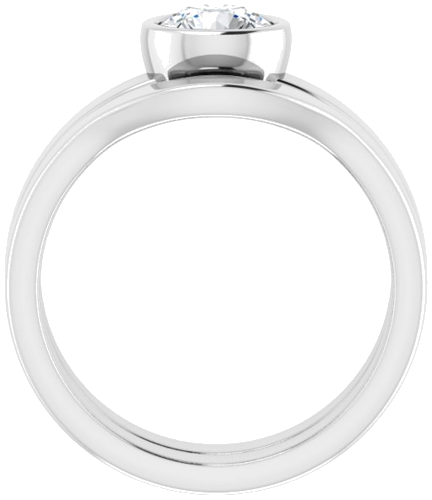 Sužadėtuvių Žiedas „Bezel-Set Solitaire“ 14k white gold Round 5.8mm (7)