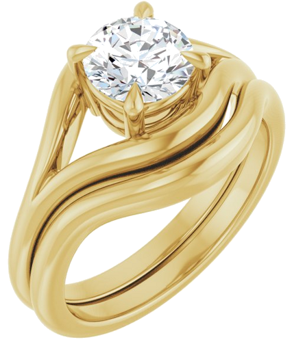 Sužadėtuvių Žiedas „Claw-Prong Solitaire“ 14k yellow gold Round 6.5mm (6)