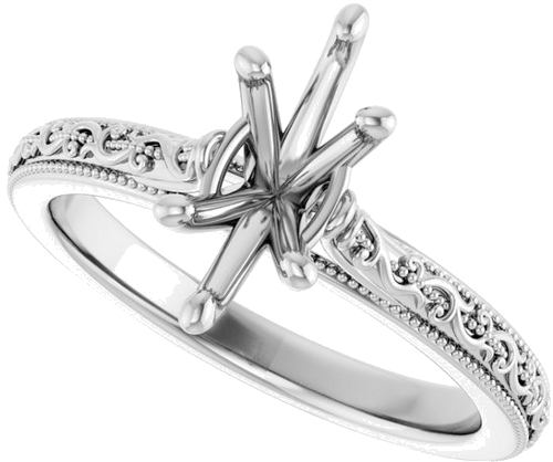 Sužadėtuvių Žiedas „Solitaire Sculptural“ 14k white gold Marquise 10mm x 5mm (5)