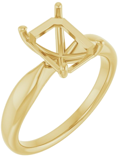 Sužadėtuvių Žiedas 14k yellow gold Emerald 9mm x 7mm (1)