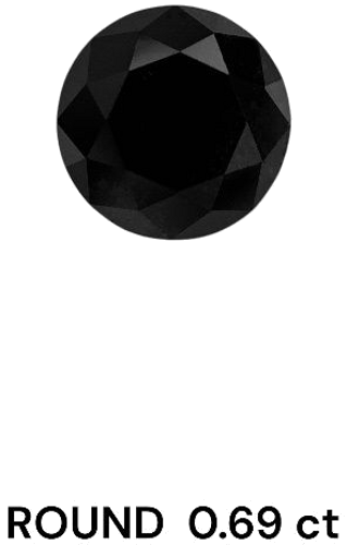 0.69 carat Fancy Black-VVS2 Excellent cut Natūralus Round Deimantas (1)