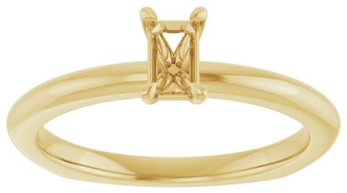 Sužadėtuvių Žiedas „Claw-Prong Euro Shank“ 10k yellow gold Emerald 5mm x 3mm (3)