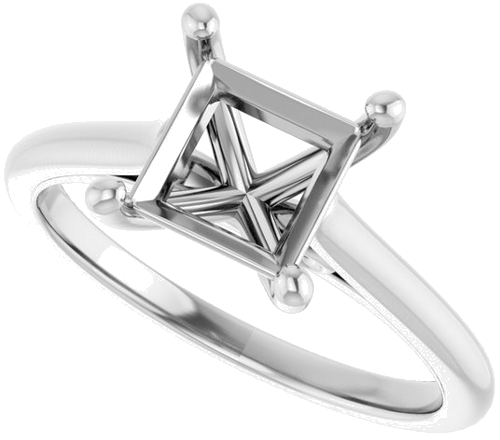 Sužadėtuvių Žiedas „Accented Infinity-Inspired“ 14k white gold Square 6.5mm (5)
