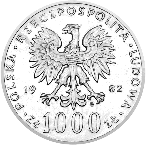 1000 Zlotys Pope John Paul II 1983 Poland silver coin (2)