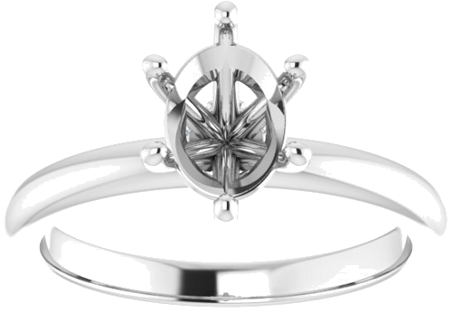 Sužadėtuvių Žiedas „Accented“ 14k white gold Oval 8mm x 6mm (4)