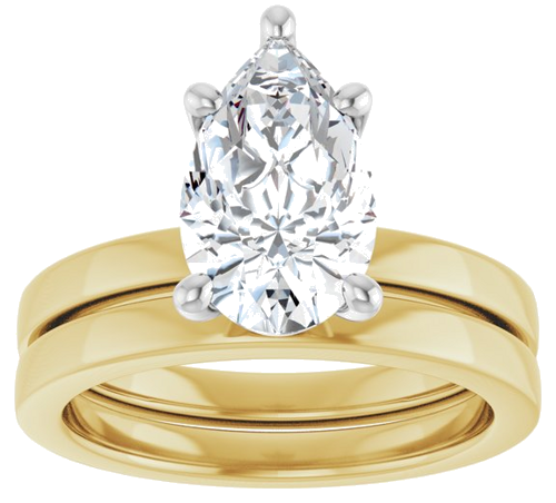 Sužadėtuvių Žiedas „Solitaire“ 14k yellow/white gold Pear 11.5mm x 7mm (8)