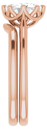 Sužadėtuvių Žiedas „Solitaire“ 14k rose gold Oval 8mm x 6mm (9)