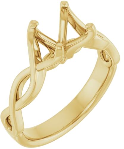 Sužadėtuvių Žiedas „Solitaire Rope“ 14k yellow gold Square 5.5mm (1)