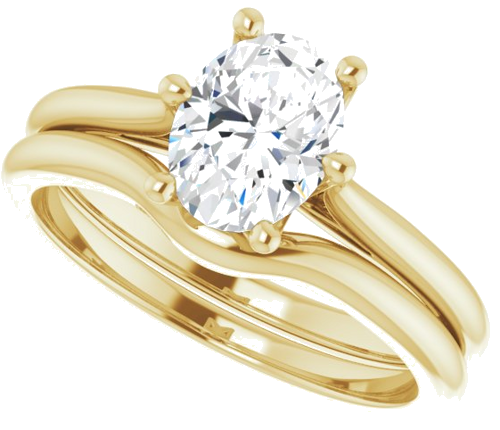Sužadėtuvių Žiedas „Solitaire“ 14k yellow gold Oval 8mm x 6mm (10)