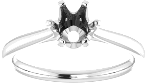 14K White 6 mm Round Engagement Ring Mounting (3)
