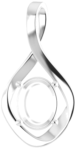 Pakabukas „Infinity-Inspired“ 585 Baltojo Aukso Oval 10mm x 8mm (1)