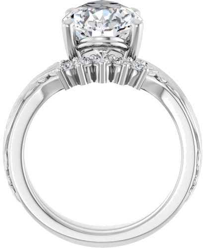 Sužadėtuvių Žiedas „Solitaire Sculptural“ 18k white gold Pear 14mm x 9mm (7)