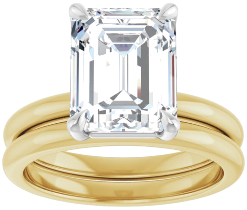 Sužadėtuvių Žiedas „Claw-Prong“ 18k yellow/white gold Emerald 10mm x 8mm (8)