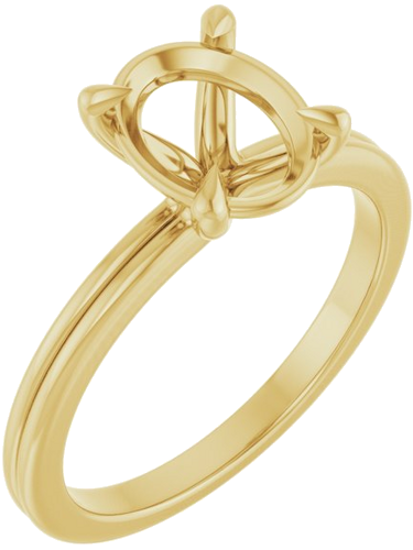 Sužadėtuvių Žiedas „Claw-Prong Solitaire“ 14k yellow gold Oval 9mm x 7mm (1)