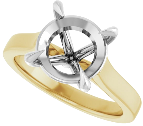 Sužadėtuvių Žiedas „Claw-Prong“ 14k yellow/white gold Round 10mm (5)