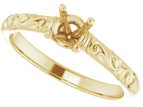 Sužadėtuvių Žiedas „Solitaire“ 14k yellow gold Round 4.8mm (5)