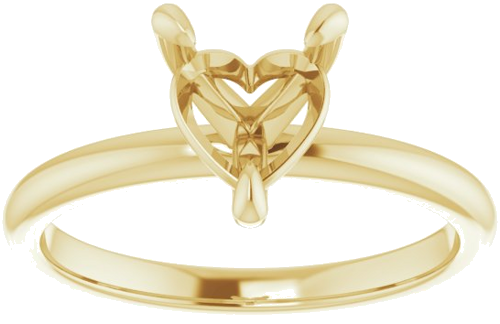 Sužadėtuvių Žiedas „Solitaire“ 14k yellow gold Heart 7mm (3)