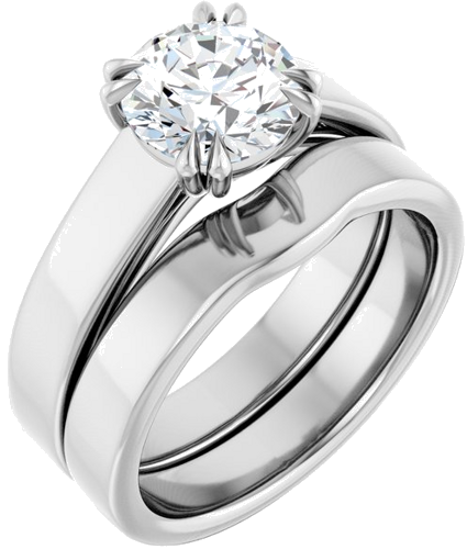 Platinum 7.4 mm Round Engagement Ring Mounting (6)