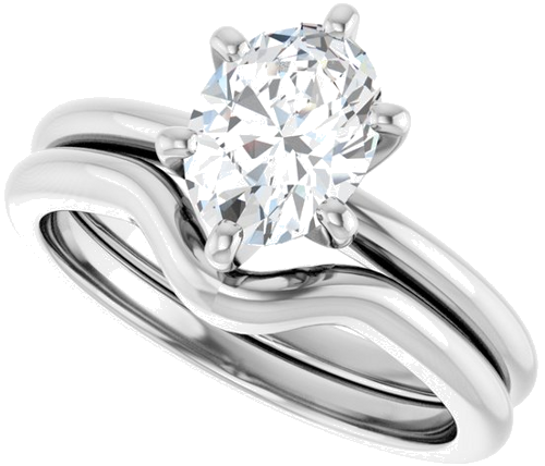 Sužadėtuvių Žiedas „Solitaire“ 950 Platinos Oval 8mm x 6mm (10)