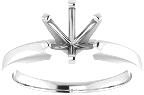 14K White 7 mm Round Solitaire Engagement Ring Mounting (3)