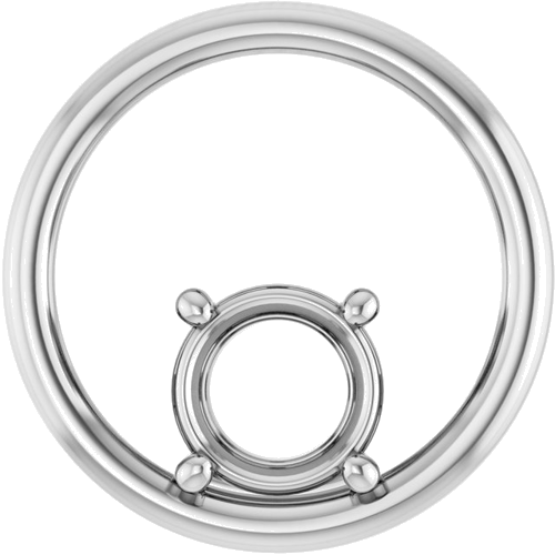 Pakabukas „Solitaire Circle“ 14k white gold Round 7mm (1)