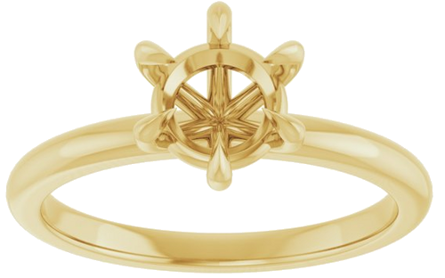 Sužadėtuvių Žiedas „Claw-Prong“ 10k yellow gold Round 6.5mm (3)
