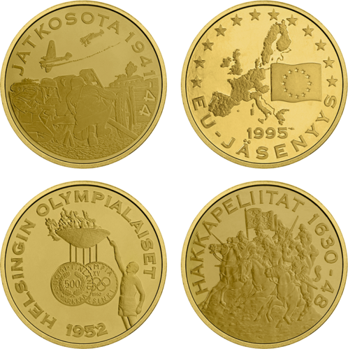 12,2 g Auksinė Round plokštelė Suomi Finland .999 Suomija (1)